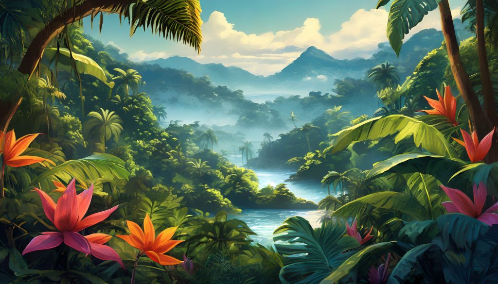Firefly Dschungel Costa Rica Mit Blick Auf Die Tropische Pflanzen Blumen Und Wasser 26491