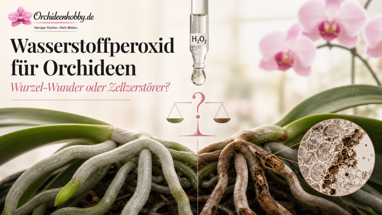 Titelgrafik zum Artikel über Wasserstoffperoxid bei Orchideen