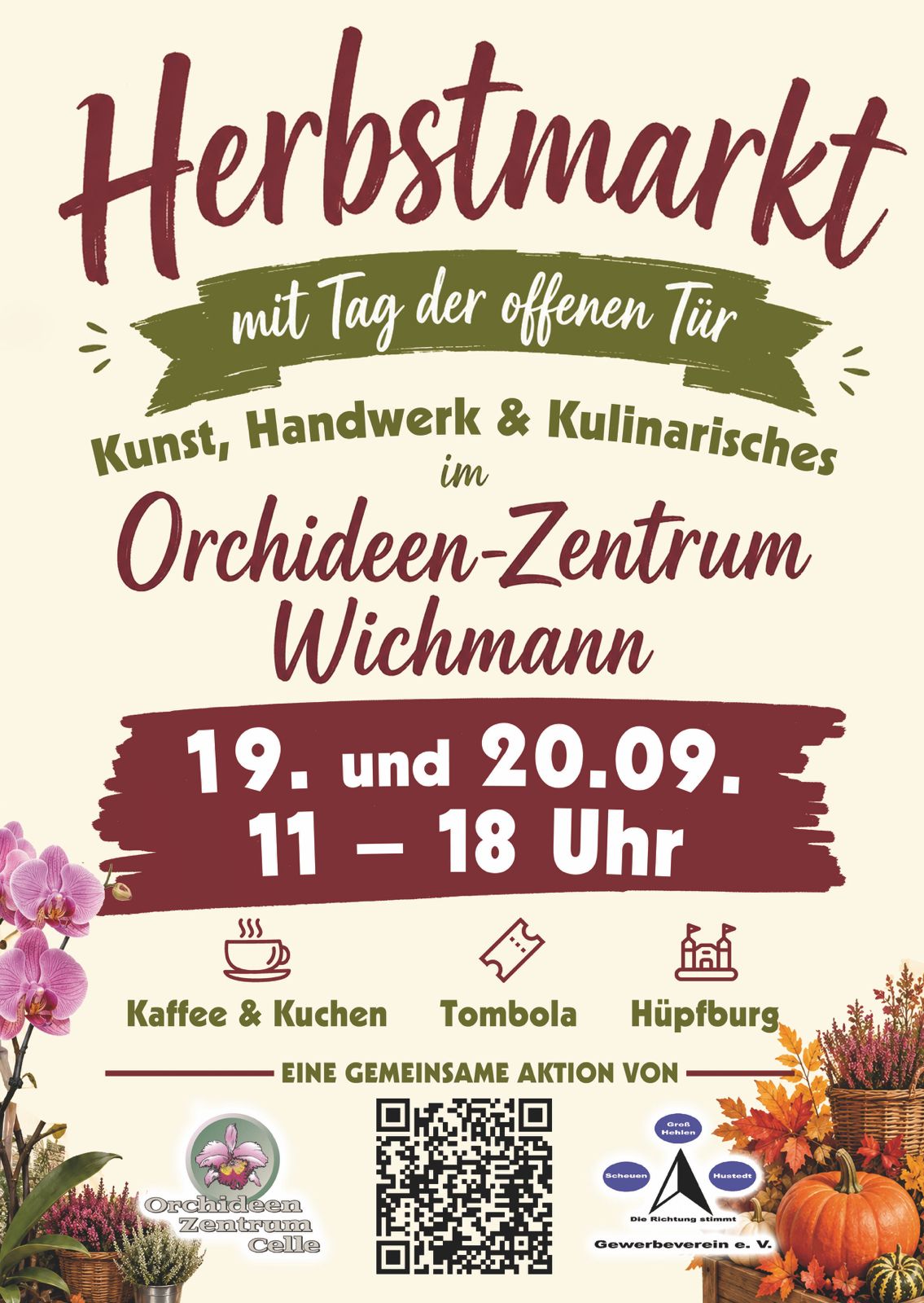 Herbstmarkt bei Orchideen Wichmann am 19. und 20. September von 11 bis 18 Uhr